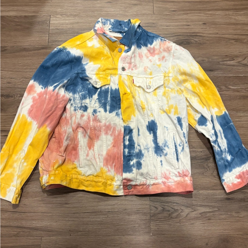 Colorful Tie-Dye Denim Jacket